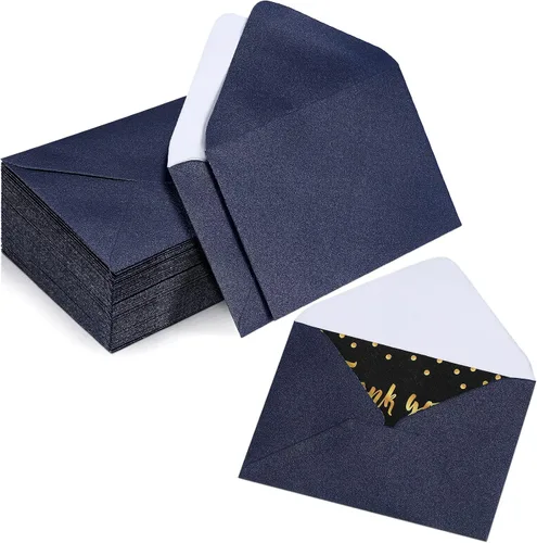 Vista 11 de Yahenda 200 unidades de sobres negros mini para tarjetas de regalo a granel, sobres pequeños de bolsillo para bodas, fundas para tarjetas de regalo
