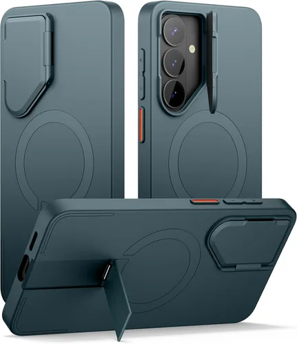 Vista 30 de SURITCH Funda para teléfono Samsung Galaxy S26 Plus, cubierta protectora magnética con cubierta de cámara y soporte de metal ajustable para Galaxy
