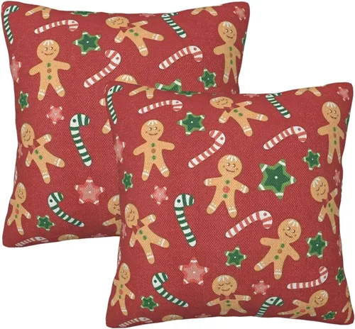 Vista 13 de Juego de 2 fundas de almohada decorativas con diseño de campanas de árbol de Navidad de 16 x 16 pulgadas, fundas de almohada decorativas