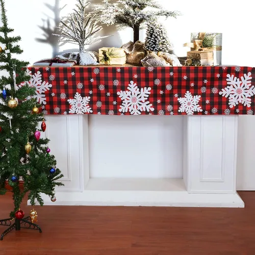 Vista 4 de Grelucgo Bufanda bordada de Navidad para mantel de Navidad, 70 x 17 pulgadas (Grinch)