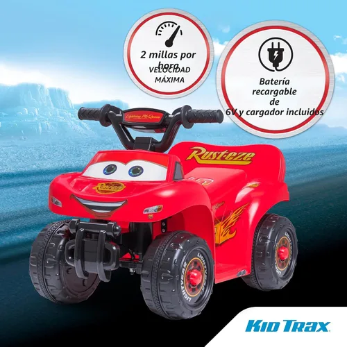 Vista 7 de Kid Trax - Cuatriciclo de juguete para montar con diseño de Rayo McQueen de Disney Cars para niños pequeños de 1 año y medio a 3 años