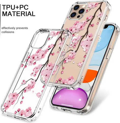 Vista 3 de bicol - Funda para iPhone 11 Pro Max con protector de pantalla y protector de lente de cámara - Diseños florales de moda para mujeres y niñas