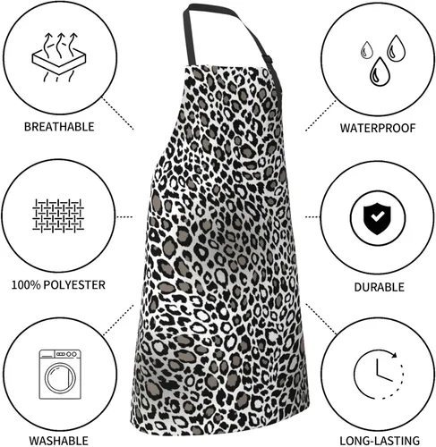 Vista 5 de Perinsto Waterproof Apron With 2 Pockets Kitchen Chef Aprons Bibs For Cooking Baking Painting Gardening Grooming