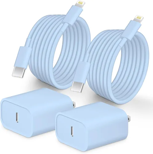 Vista 10 de Cargador Tipo C de 10 pies, Paquete de 2, Bloque Cargador USB C de 20W con Cable de Carga Rápida para iPhone 14/14 Pro/13/13Pro Max/12/12 Pro