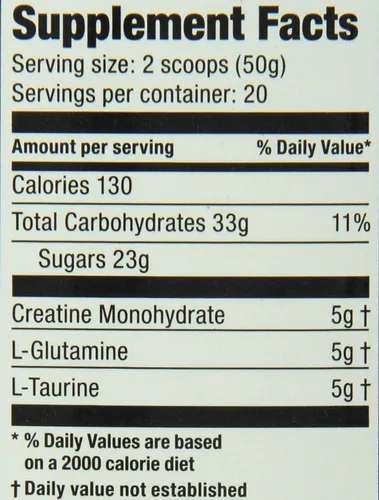Vista 2 de Ultimate Nutrition CreaMax - Monohidrato de creatina saborizada en polvo con 0.18 onzas de creatina, 0.18 onzas de glutamina y 0.18 oz de taurina