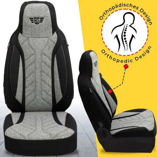 Vista 8 de Bremer SITZBEZÜGE Protective Covers for Mercedes E Class W124 S124 PLKT201 PLKT201 - Negro/Gris
