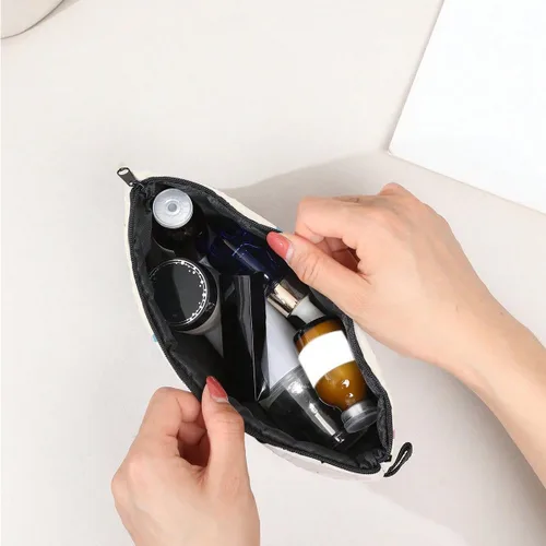 Vista 3 de FITINI Bolsa de maquillaje de aguacate de viaje, pequeña bolsa organizadora de cosméticos portátil para mujeres y niñas, con cremallera