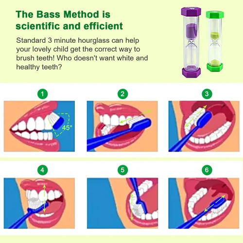 Vista 7 de Jeowoqao Temporizadores de cepillado de dientes para niños y adolescentes, temporizador de arena de reloj de arena de 3 minutos para cepillar