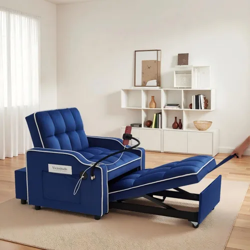 Vista 6 de Sofá cama convertible 3 en 1 de 69 pulgadas, cómodo sofá de descanso, reclinables extraíbles pequeños para espacios pequeños, canapé plegable