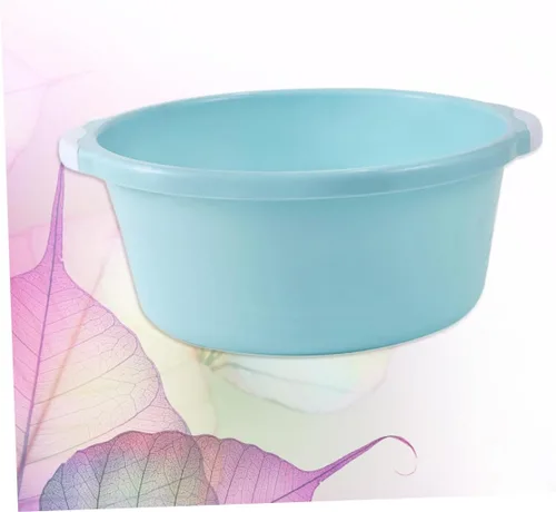 Vista 6 de Healifty Lavabo clásico de 2 piezas, azul, 13.6 x 11.2 in, estilo granja, plástico, independiente, rectangular, drenaje central, acabado pintado