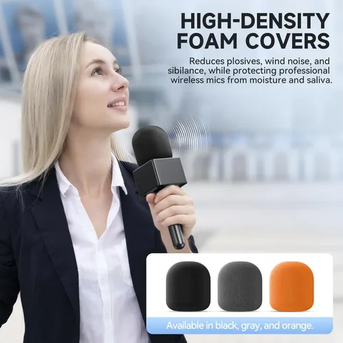 Vista 4 de MELONARE Soporte de micrófono de mano para micrófonos Lavalier inalámbricos MH-30 Foam Cover, Mic Handle Adapter, Compatible with