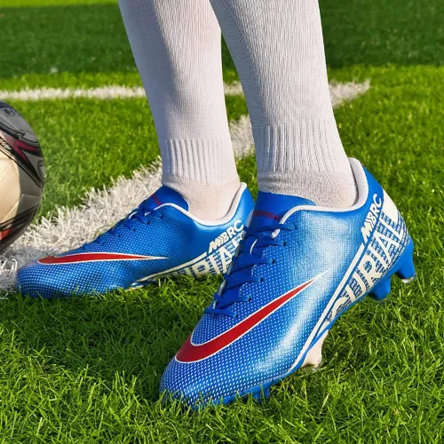 Vista 4 de ailishabroy Zapatos de fútbol para niño grande FgAg High Top Spikes Zapatos de fútbol para entrenamiento profesional Césped Hombres al aire libre