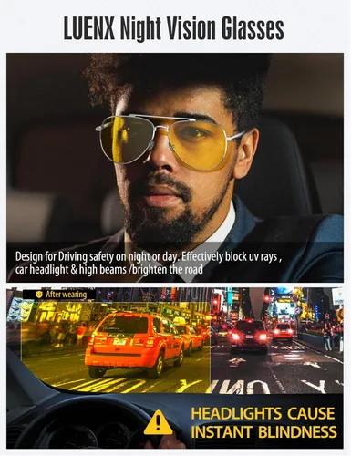 Vista 27 de LUENX, Aviator - Gafas de sol polarizadas, para hombres y mujeres, protección UV 400, con funda 60MM
