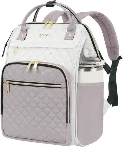 Vista 16 de EMPSIGN - Mochila para laptop de 15.6 pulgadas para mujeres, bolsa de viaje para computadora, negocios y trabajo, repelente al agua, mochila casual