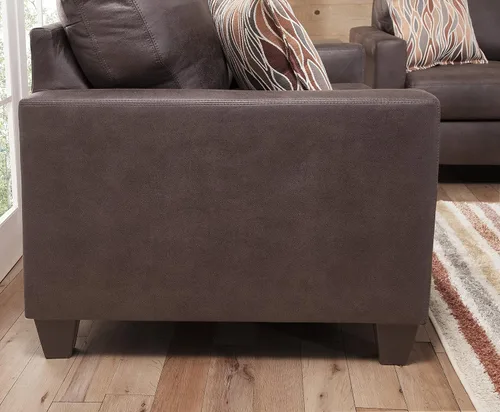 Vista 9 de American Furniture Classics Sofá de dos plazas con brazos cuadrados, marrón