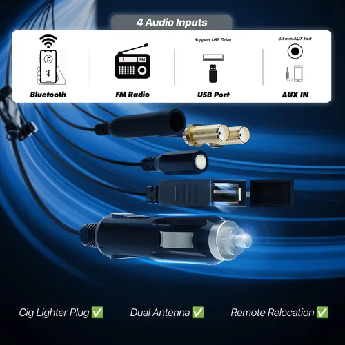 Vista 7 de GoHawk Barra de sonido UTV Barra de sonido ATV impermeable de 10 altavoces Luces Bluetooth y multicolor Altavoces SxS de 35 pulgadas Barra