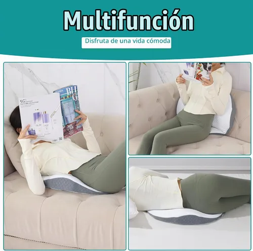Vista 7 de ROYALAY Almohada de apoyo lumbar para cama, almohada de cintura de espuma viscoelástica para dormir, almohada ergonómica de cuña para soporte