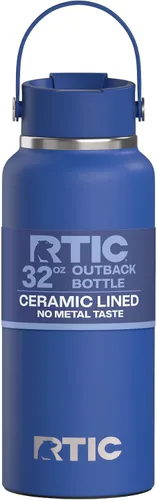 Vista 11 de RTIC - Botella de agua Outback de 32 oz (1 L), con revestimiento de cerámica, aislada, de acero inoxidable, doble pared con aislamiento al vacío