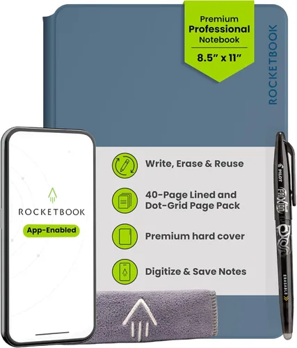 Vista 13 de Rocketbook Pro Smart - Cuaderno reutilizable, ejecutivo, 7 x 9, color negro