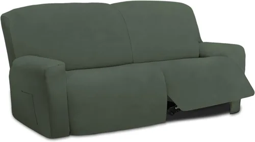 Vista 16 de Easy-Going - Funda elástica de microfibra para sofá reclinable seccional, suave vellón ajustable a tu sofá de 2 cuerpos, lavable, protector