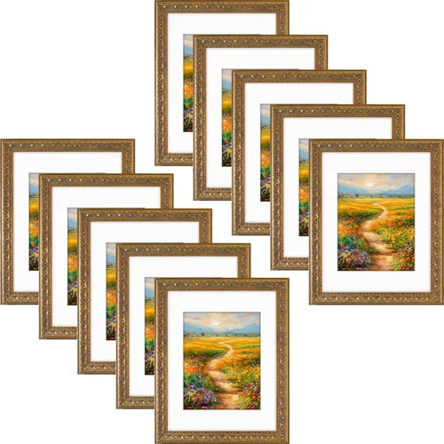 Vista 12 de Golden State Art, Marco de fotos de 11 x 14 pulgadas con paspartú blanco para fotos de 8 x 10 pulgadas y vidrio real para exhibición en pared