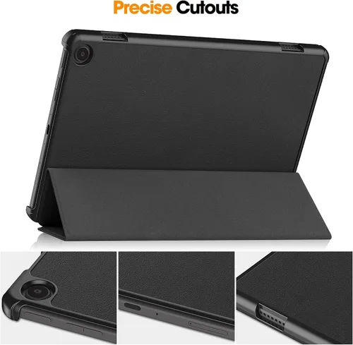 Vista 7 de Funda tipo folio con tapa para tablet Fire Max 11, ajuste delgado, de piel sintética de alta calidad, parte trasera dura, con función de apagado