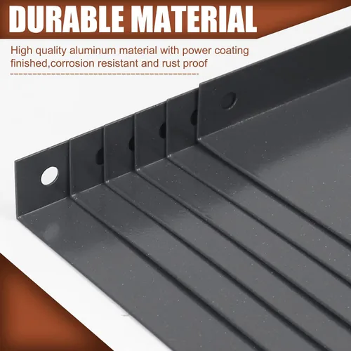 Vista 3 de BJADE'S Gutter Valley - Protector contra salpicaduras, 4 unidades de aluminio para techos rectos, planos, esquinas, 10 pulgadas cada uno