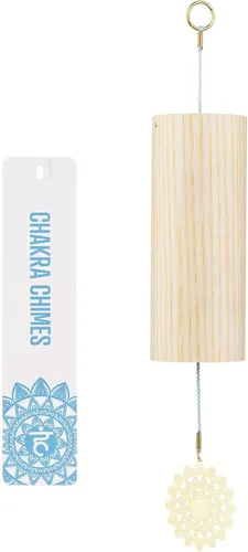 Vista 13 de Campanillas de Chakra de Bambú Natural Campanillas de Viento Meditación Cuerda Campanilla de Viento Campana de Viento para Decoración del Hogar Zen