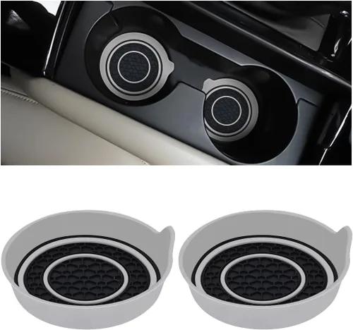 Vista 9 de Bittwee 2 piezas Posavasos para tazas de automóvil, alfombrillas de silicona para botellas de agua para vehículos, antideslizantes, impermeables