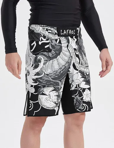 Vista 4 de LAFROI QJK01 - Pantalones cortos de boxeo para hombre con cordón y bolsillo