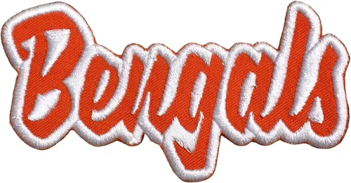 Vista 6 de Bengals, espíritu escolar, bordado, parche para planchar (sarga negra/contorno naranja)