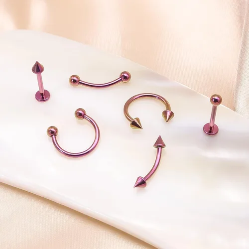 Vista 4 de BLISI G23 - Piercing de titanio para el cuerpo, joyería de 16G, anillos curvados para cejas, labios, nariz, tabique, herradura, cartílago, tragus