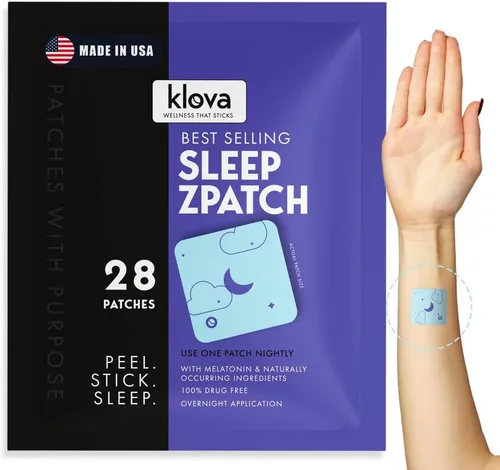 Vista 9 de Klova Parches para dormir extra fuertes para adultos Ayuda natural para dormir con 6 mg de melatonina, valeriana y L-teanina Apoyo para dormir