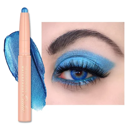 Vista 12 de Oulac Twist-Up Sombra de Ojos Brillante en Barra – Maquillaje de Ojos Vegano y Libre de Crueldad con Textura Cremoso y Mezclable, Resistente al 01
