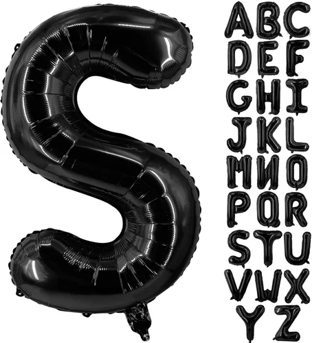 Vista 22 de Lovoir Globos grandes de 40 pulgadas con letras B negras de gran tamaño, globo de helio de aluminio de Mylar para decoración de fiesta