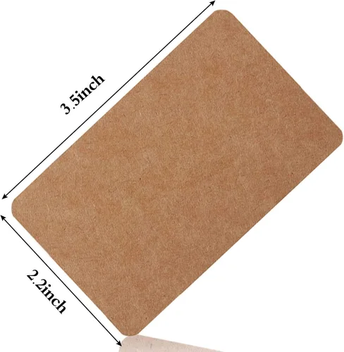 Vista 2 de Primbeeks 300 tarjetas de visita prémium (6 colores Kraft, en blanco, pequeñas 3.5 x 2.2 pulgadas, lisas)