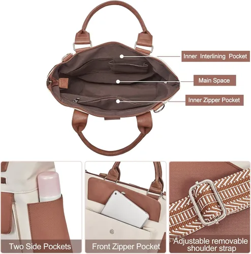 Vista 4 de CLUCI Bolsos de mano para mujer de cuero vegano, bolso bandolera grande de moda, bolso al hombro, el mejor regalo para ella