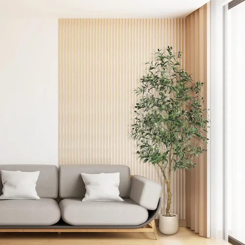 Vista 7 de FEELEAD Olivos artificiales de 7 pies para interiores con maceta