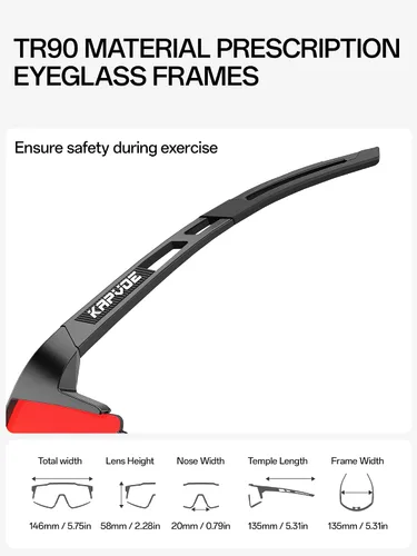 Vista 6 de KAPVOE Gafas polarizadas con 1 lente o 4 lentes de protección UV para mujeres y hombres, gafas de sol para ciclismo, marco TR90, para deportes