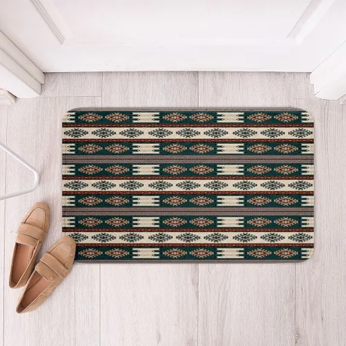 Vista 27 de Feelyou Aztec Bathroom Rugs Aztec Southwestern Printed Bath Mats for Bathroom Bohemian Bath Rugs for Shower Tub Cowboy Cowgirl Bathroom Accossories