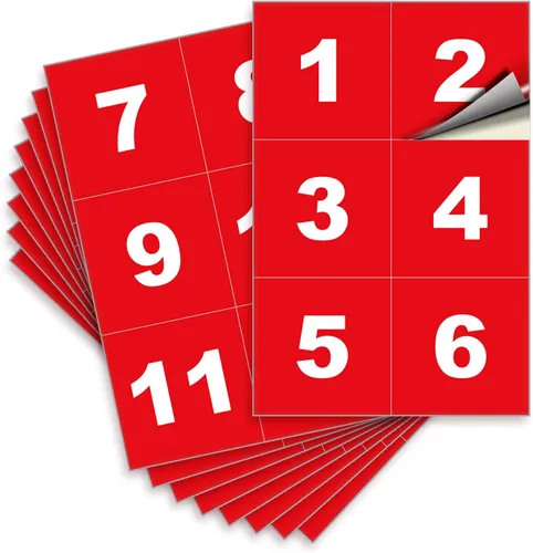 Vista 11 de iSYFIX Calcomanías negras de números consecutivos – 1 a 50, 1 pulgada, 1 juego – Vinilo autoadhesivo de alta calidad ideal para inventario