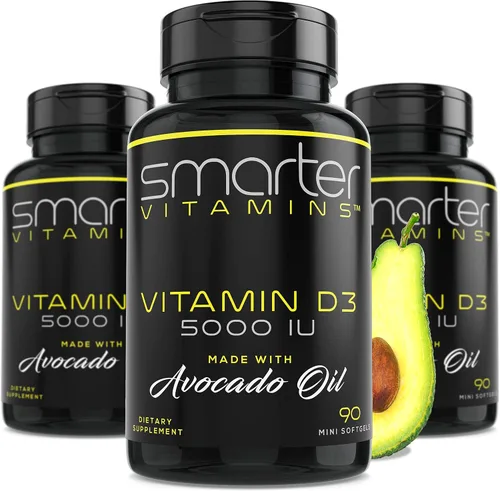 Vista 7 de Smarter Vitamina D3 5000 UI en aceite de aguacate 125mcg - 90 mini cápsulas blandas