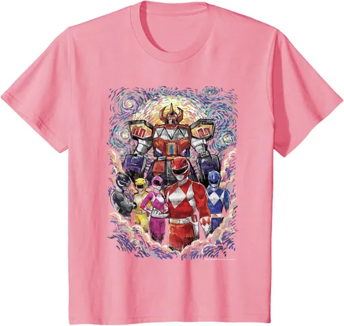 Vista 11 de Power Rangers Mighty Morphin' Megazord Starry Night Poster Camiseta