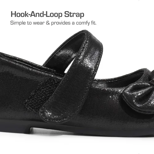 Vista 5 de DREAM PAIRS Zapatos de vestir Mary Jane para niñas pequeñas, uniformes escolares para niñas, zapatos de bailarina con lazo