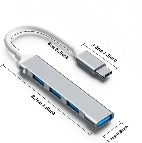 Vista 8 de Expansor divisor de concentrador USB 3.0 de 4 puertos para laptop, Xbox, unidad flash, disco duro, consola, impresora, cámara, teclado, mouse