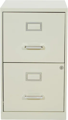Vista 8 de OSP Home Furnishings - Archivador de metal con 2 cajones con cierre, color marrón Beige Bronceado