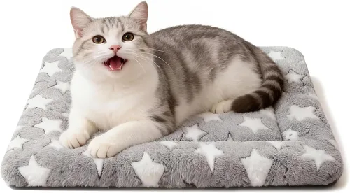 Vista 35 de Tapete de cama para perro, almohadilla reversible para jaula de perro con alfombrilla lavable y espuma suave, cama plana para mascotas para perros