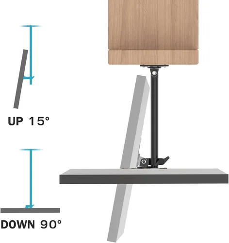 Vista 6 de Soporte para debajo del gabinete de cocina compatible con Echo Show 15, altura ajustable, soporte giratorio de inclinación giratoria, hacia adelante