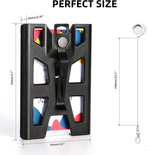 Vista 2 de ZAZE Portatarjetas retráctiles para tarjetas de identificación, paquete de 2 unidades, de plástico duro resistente, duradero, vertical con nombre