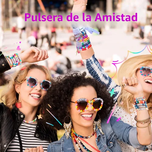 Vista 7 de Kit de fabricación de pulseras de amistad con 2400 cuentas de pony, 72 colores, 9 mm, cuentas de arcoíris Kandi a granel, cuentas de letras